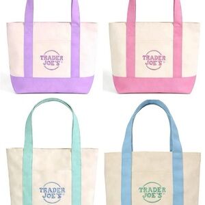 Trader Joe’s Pastel mini canvas tote bag set of 4 Easter limited Edition 2026